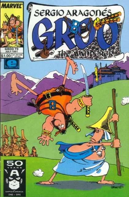 Groo the Wanderer 79 - Sergio Aragone - Captain America - Castle - Viking - Mountains