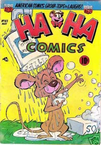 Ha Ha Comics 83 - Mouse - Shower - Soap - Bubbles - Grass