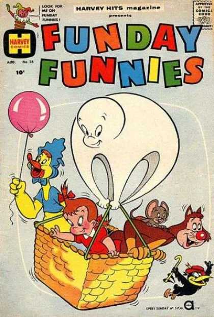 Harvey Hits 35 - Look For He On - Funday Funnies - Ballon - Rat - Magazine