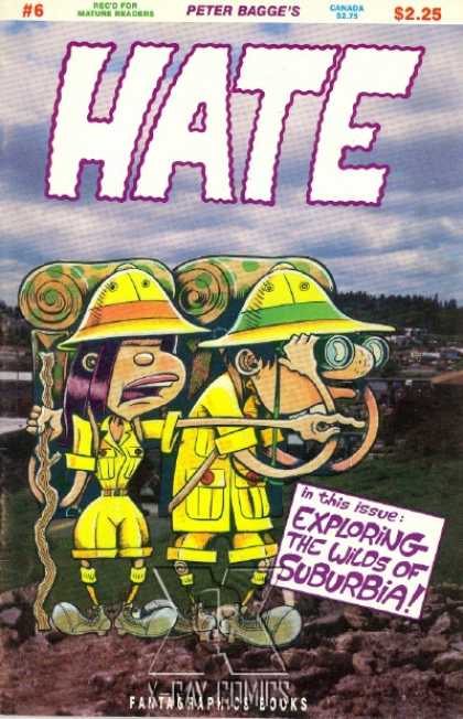 Hate 6 - Binoculars - Yellow Hat - Camping Gear - Pointing - Exploration - Peter Bagge