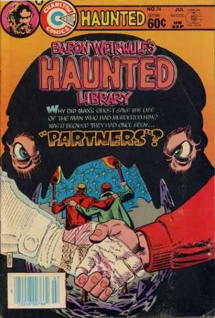 Haunted 74 - Baron Weirwulfs Library - Partners - Handshake - Ghost - Torches