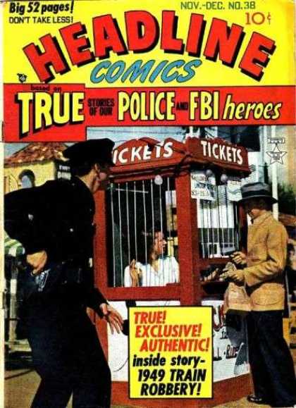 Headline Comics 38 - Police - Booth - Tickets - Gun - Man