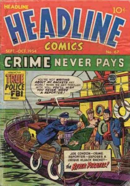 Headline Comics 67 - Fbi - Boat - Crime Never Pays - River Pirates - Captain