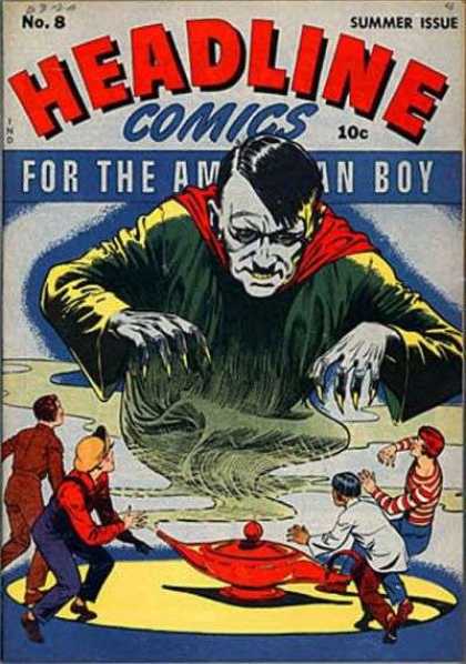 Headline Comics 8 - 10 Cents - Summer Issue - For The American Boy - Genie Lamp - Kids