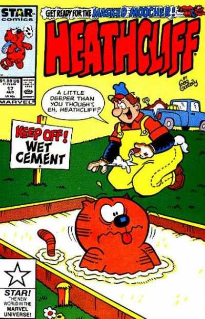 Heathcliff 17 - Wet Cement - Blue Truck - Tools - Star Comics - Orange Cat