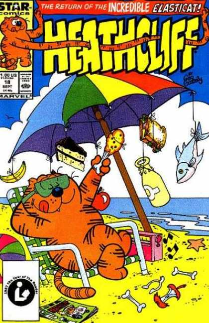 Heathcliff 18 - Cat - Beach - Umbrella - Food - Ocean