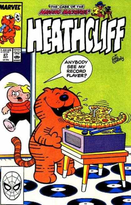 Heathcliff 27 - Record Player - Case Of The Missing Mackerel - Marvel - Oct 27 - Pizza