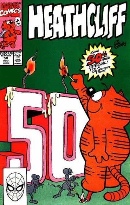 Heathcliff 50 - 50 - Cat - Candles - Mice - Collectors Item