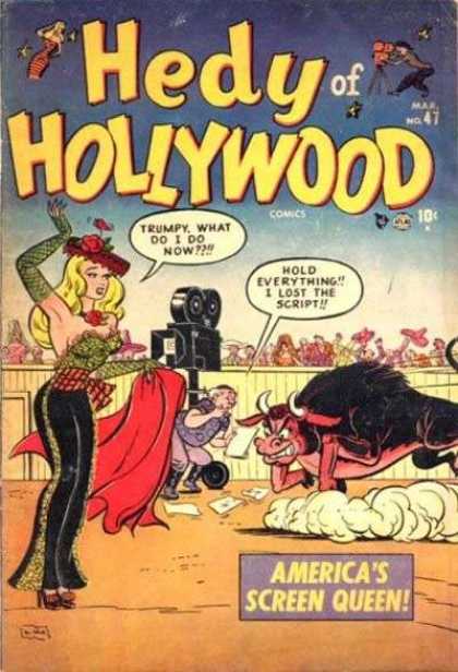 Hedy De Vine Comics 47 - Trumpy - Matador - Bullfighting - Movie Camera - Americas Screen Queen