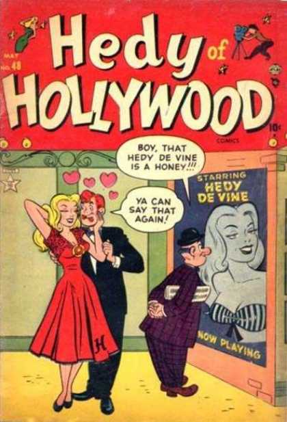 Hedy De Vine Comics 48 - Woman - Man - Poster - Hearts - Ya Can Say That Again