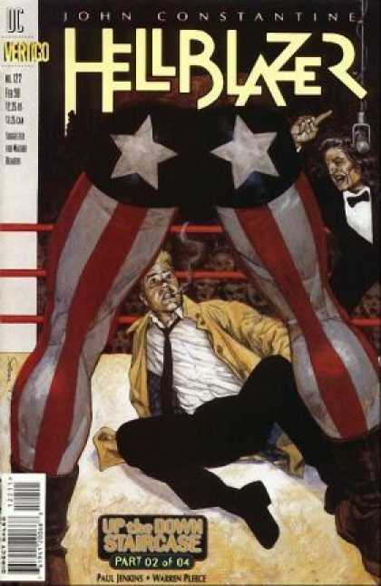 Hellblazer 122 - Wrestling - Ring - John Constantine - Up The Down Staircase - Man With American Flag Pants