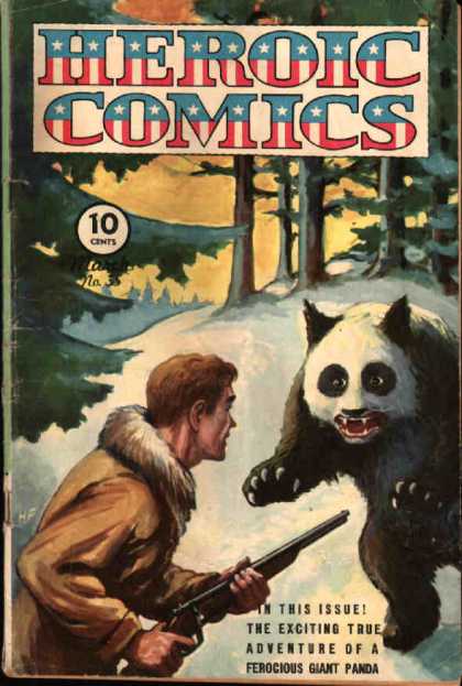 Heroic Comics 35 - Giant Panda - Hunter - Rifle - Snow - Woods