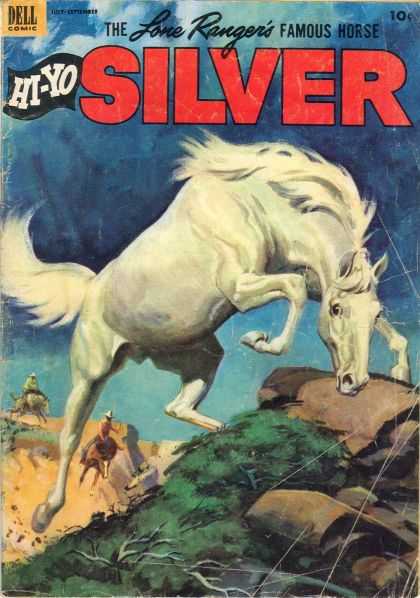 Hi-Yo Silver 7 - Dell Comic - Lone Rangers - Famous Horse - Grass - Rock