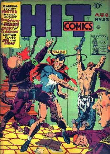 Hit Comics 23 - Red Bee - Superhero - Nazis - Wartime - Stormy Foster