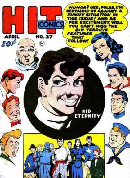 Hit Comics 27 - Kid Eternity - Humor - Bald Head - Sailor - Heros