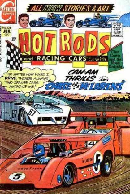 Hot Rods and Racing Cars 108 - Charlton - Checkered Flag - Clint Curtis And The Road Knights - Thought Bubble - Chase The Mclarens