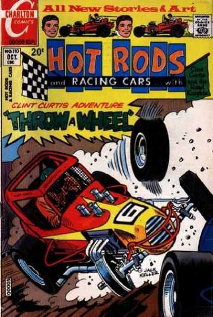 Hot Rods and Racing Cars 110 - Charlton Comics - 20 Cents - October - Comics Code Authority - Throw A Wheel