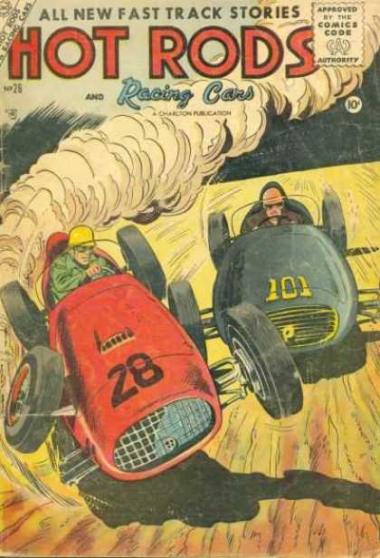 Hot Rods and Racing Cars 26 - Comics Code Authority - 10 Cents - Drivers - Smoke - Tires