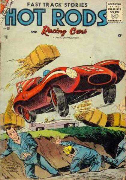 Hot Rods and Racing Cars 30 - Red Car - Flying - Hay - Ditch - Race