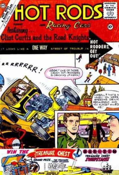 Hot Rods and Racing Cars 50 - Approved By The Comics Code - One Way - Car - Man - Treasure Chest
