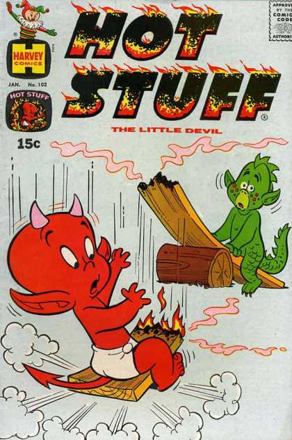 Hot Stuff 102 - Harvey Comics - The Little Devil - Comic Code - Jan No 102 - Dragon