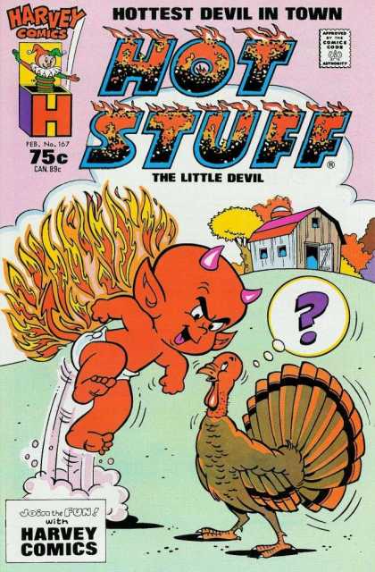 Hot Stuff 167 - Harvey Comics - Hottest Devil In Town - The Litlte Devil - Turkey - Question Mark