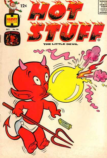 Hot Stuff 56 - Gum - Bubble - Fire - Harvey Comics - Pop