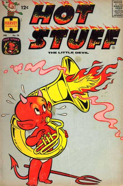 Hot Stuff 58 - Tuba - Blowing Fire - Pitchfork - Harvey Comics - Comics Code
