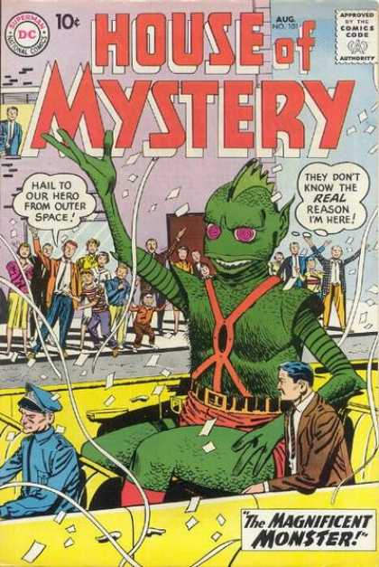 House of Mystery 101 - Magnificent Monster - Dc Comics - Space Alien - Parade - Ticker Tape