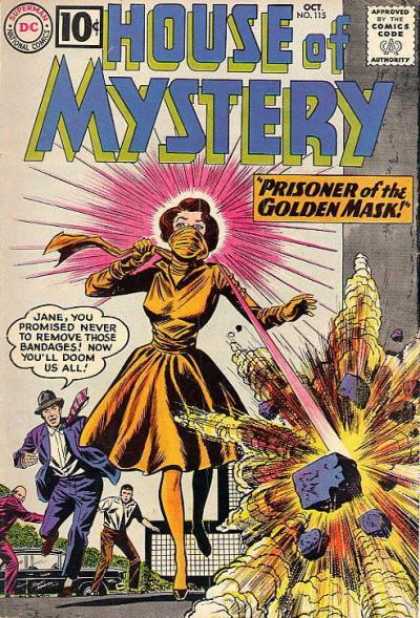 House of Mystery 115 - Laser Vision - Rocks - Prisoner Of The Golden Mask - Woman - Yellow Dress - Sheldon Moldoff