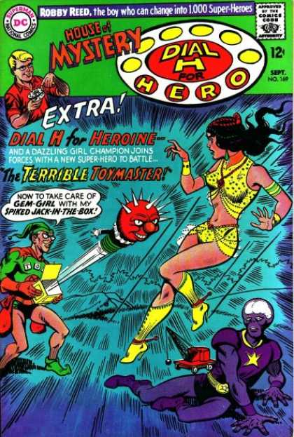 House of Mystery 169 - Robby Reed - Toymaster - Gem-girl - Jack-in-the-box - Dial H For Hero - Jim Mooney