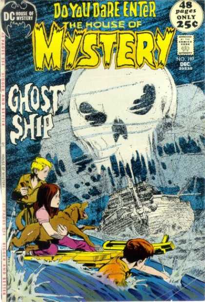 House of Mystery 197 - Dog - Ship - Kids - Ghost Ship - Raft - Neal Adams