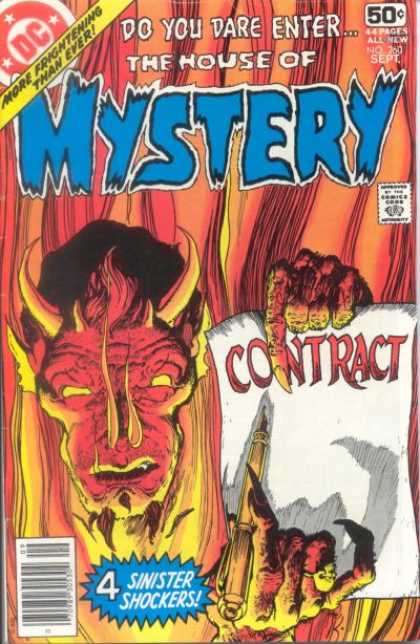 House of Mystery 260 - Contract - Devil - Satin - 4 Sinister Shockers - Fire - Michael Kaluta