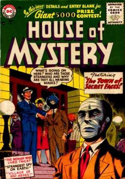 House of Mystery 54 - Mask - Mystery - Dc - Green - Faces
