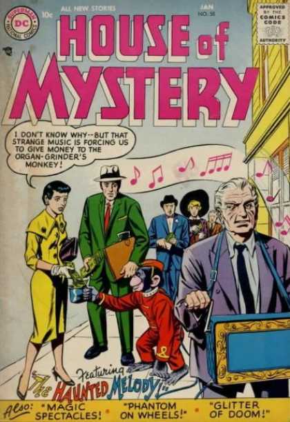 House of Mystery 58 - Monkey - Money - Organ Grinder - Music Notes - Purse