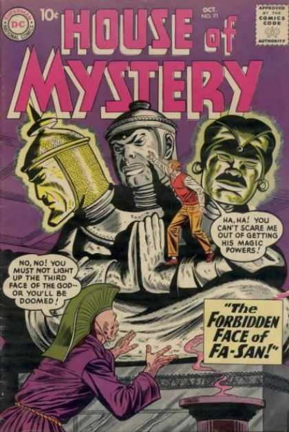 House of Mystery 91 - Three Heads - Magic Powers - Face Of Fa-san - Purple Robe - Guy