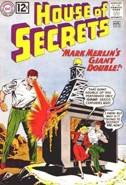 House of Secrets 53 - No 33 - Mark Merlins Giant Double - Tower - Beach - Woman - Sheldon Moldoff