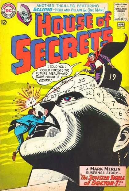 House of Secrets 65 - Superman National Comics - Approved By The Comics Code - Man - Superhero - The Sinister Skull Of Doctor-7