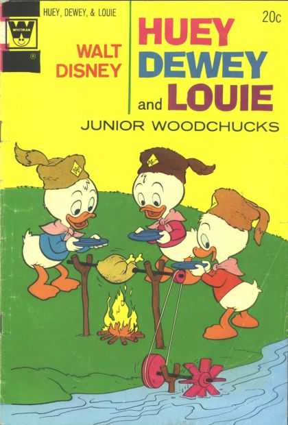 Huey, Dewey and Louie: Junior Woodchucks 26 - Donalds Nephews - Frying Meat - River - Fire - Plates