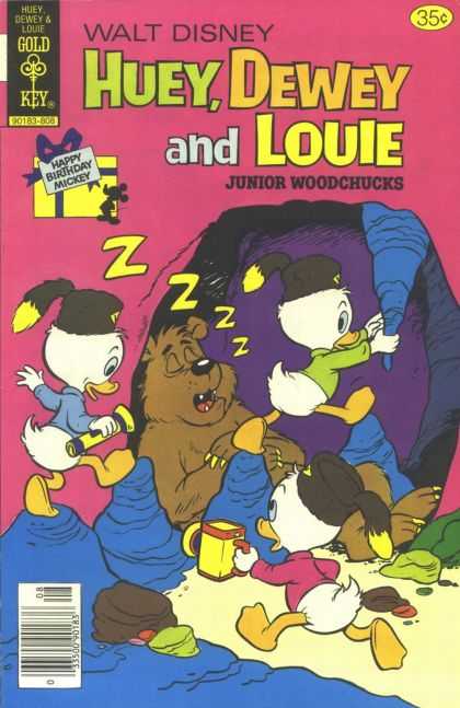 Huey, Dewey and Louie: Junior Woodchucks 51 - Bear - Cave - Happy Birthday Mickey - Ducks - Gold Key