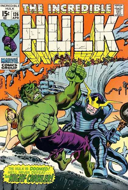 Hulk 126 - The Incredible Hulk - 126 April - Marvel Comics Group - The Hulk Is Doomed - Hell Never Defeat Night Crawler