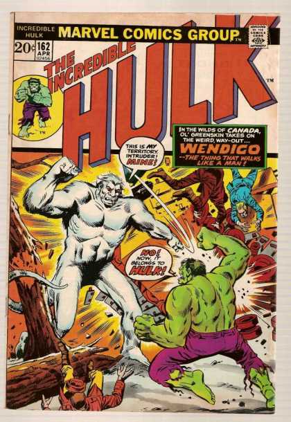 Hulk 162 - Purple Pants - Marvel Comics Group - 162 Apr - The Thing That Walks Like A Man - Green Man