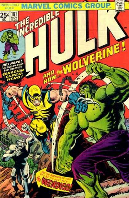 Hulk 181 - Chains - Wolverine - Wendigo - Claws - The Incredible Hulk