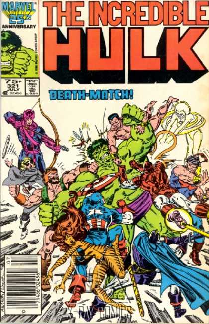 Hulk 321 - The Incredible - Marvel - Approved By The Comics Code - Death-match - Captain America - Bob Wiacek