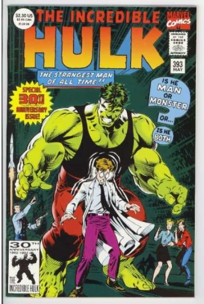 Hulk 393 - 30th Anniversary - Bruce Banner - Green Hulk - Scared People - Special 30th Anniversary Issue - Dale Keown