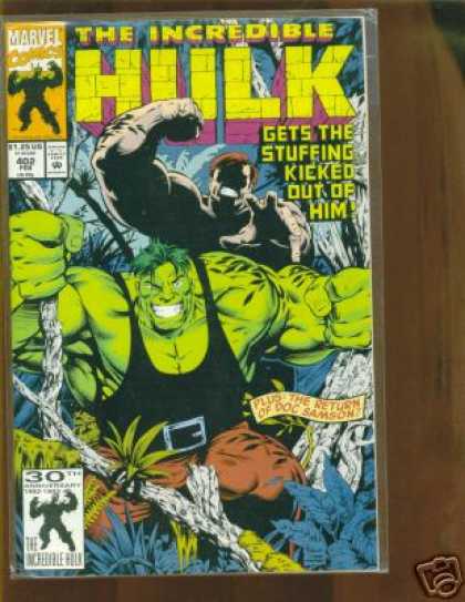 Hulk 402 - Doc Samson - Marvel - Stuffing - Kicked - Him - Gary Frank