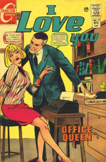 I Love You 71 - Kissing - Jj - Samantha - Charlton Comics - Word Bubbles