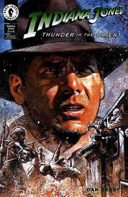 Indiana Jones: Thunder in the Orient 2 - Man In Hat - Mans Face - Soldiers - Blue Sky - Brown Hat
