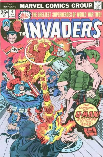 Invaders 4 - Superheros - Marvel Comics Group - U-man - World War Two - All New - Jack Kirby