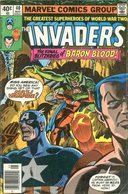 Invaders 40 - Marvel Comics Group - The Final Blitzkrieg - Baron Blood - Miss America - Captain America - Dave Cockrum